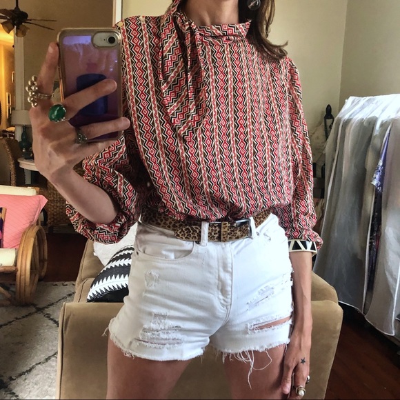 Vintage Tops - Vintage scarf blouse